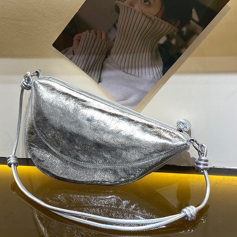Women's Genuine Leather Dumpling Saddle Bag
