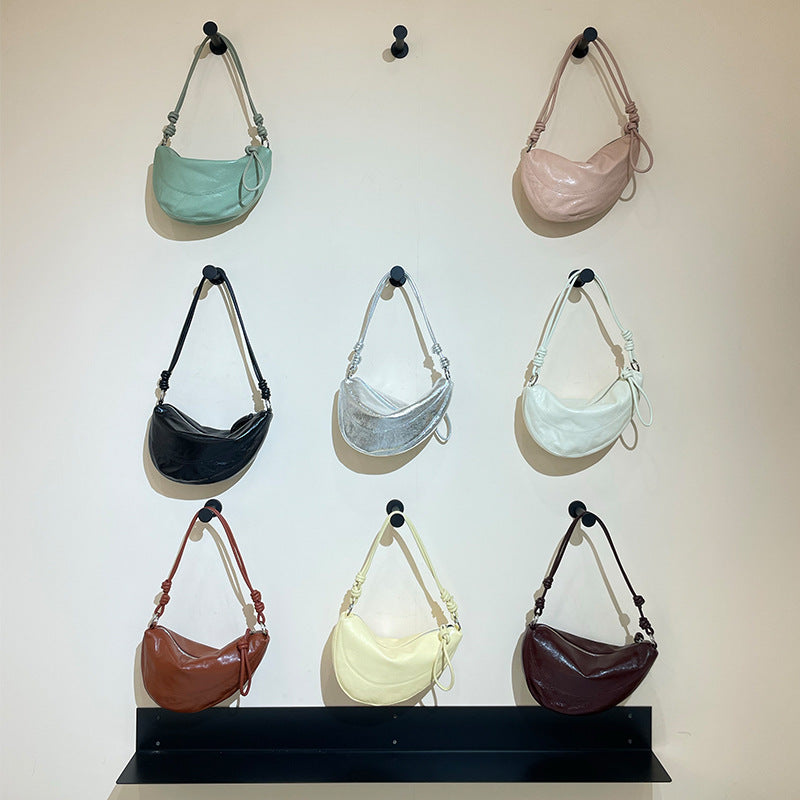 Women's Genuine Leather Dumpling Saddle Bag