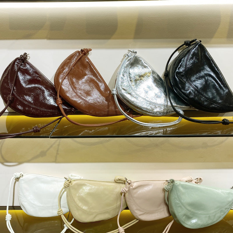 Women's Genuine Leather Dumpling Saddle Bag