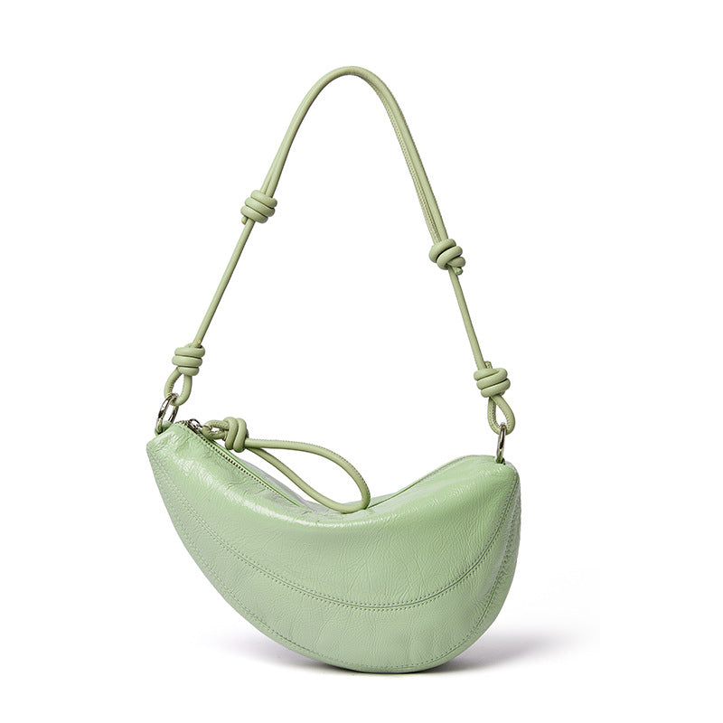 Women's Genuine Leather Dumpling Saddle Bag