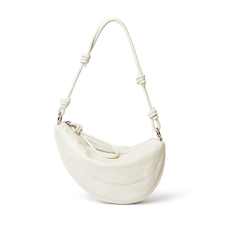 Women's Genuine Leather Dumpling Saddle Bag