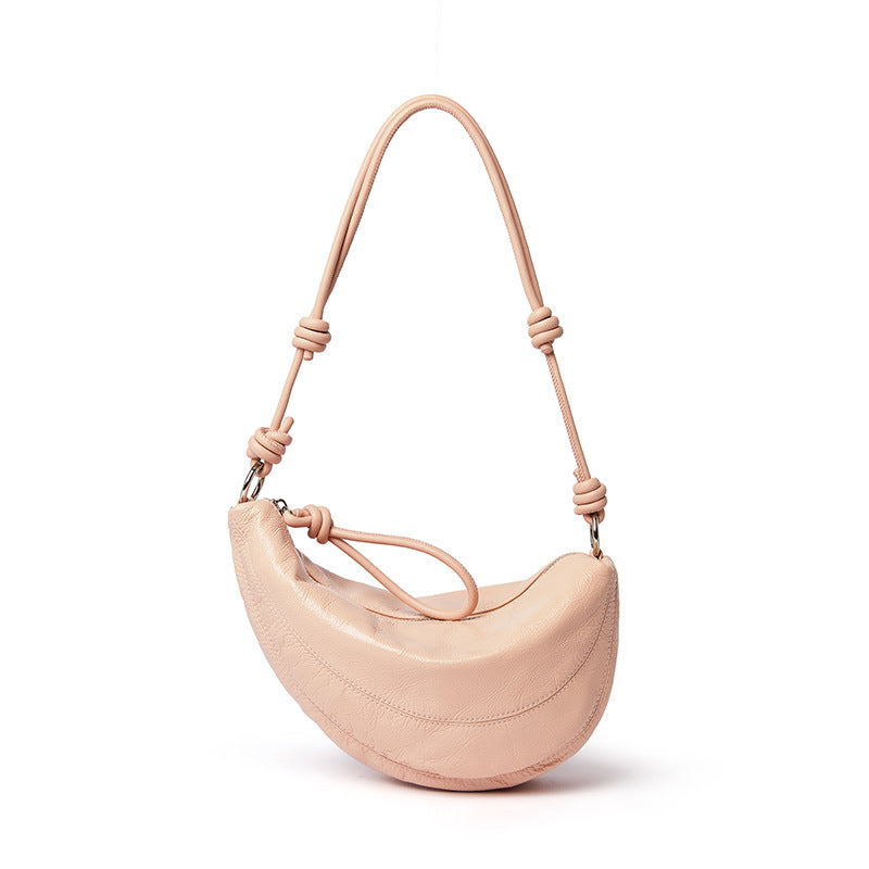 Women's Genuine Leather Dumpling Saddle Bag