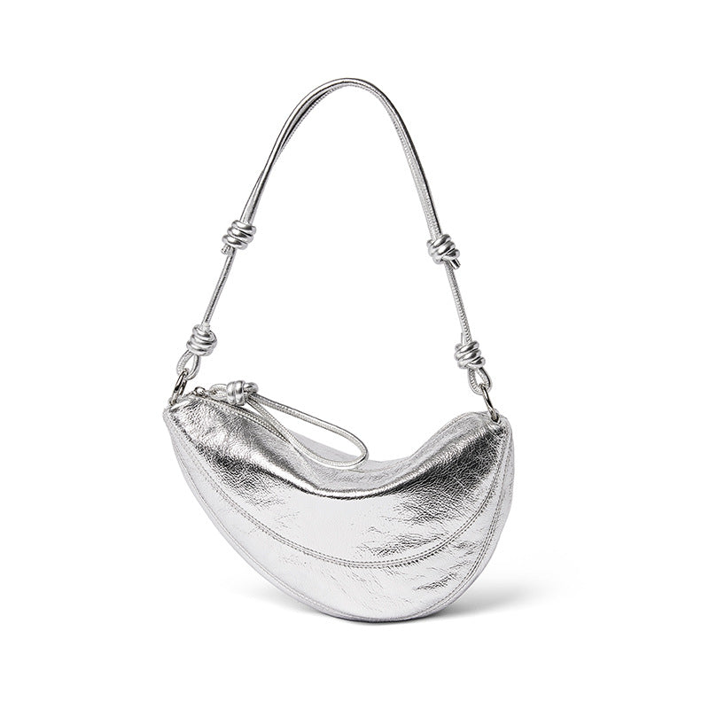 Women's Genuine Leather Dumpling Saddle Bag