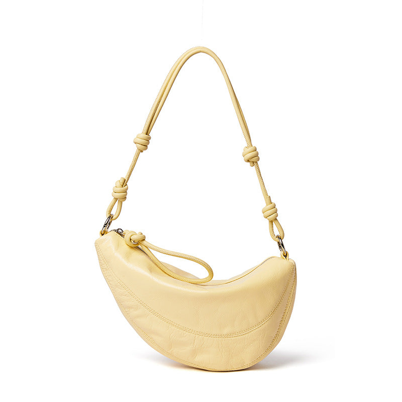 Women's Genuine Leather Dumpling Saddle Bag
