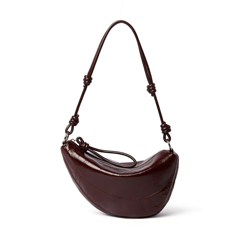 Women's Genuine Leather Dumpling Saddle Bag