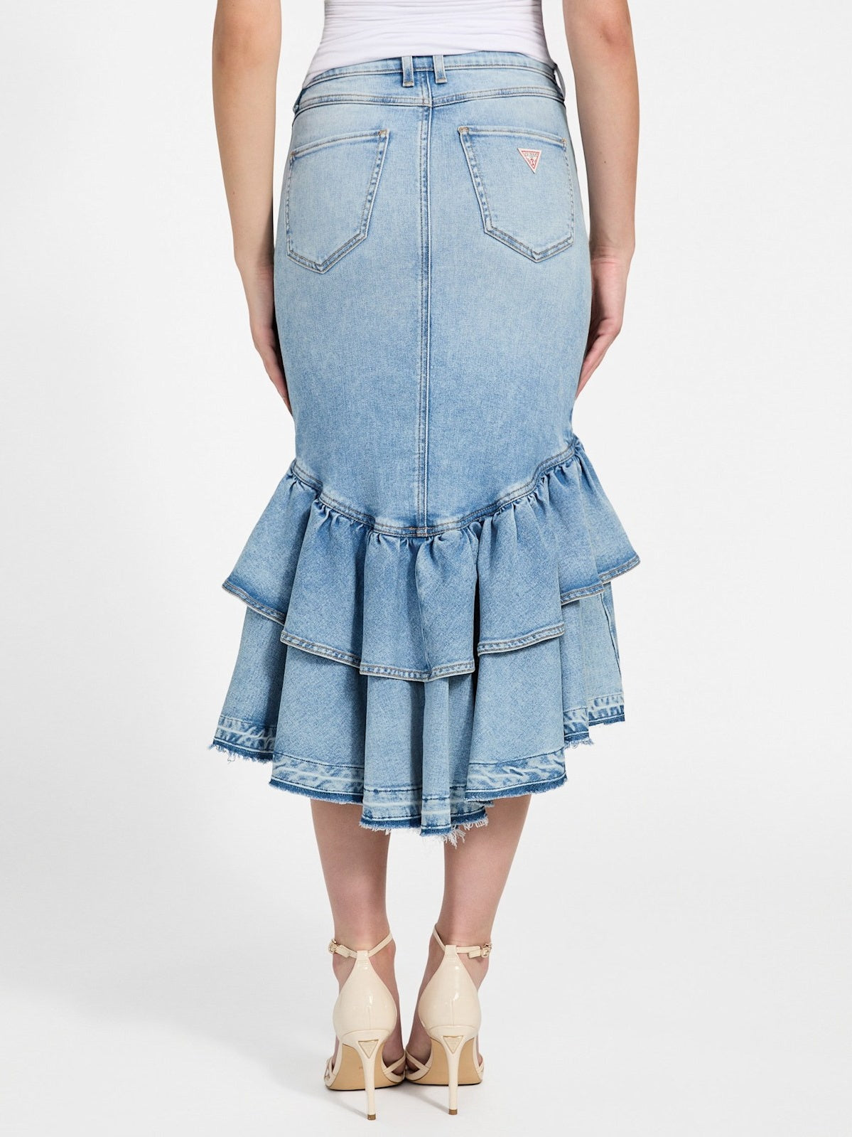 Denim Ruffled Skirt