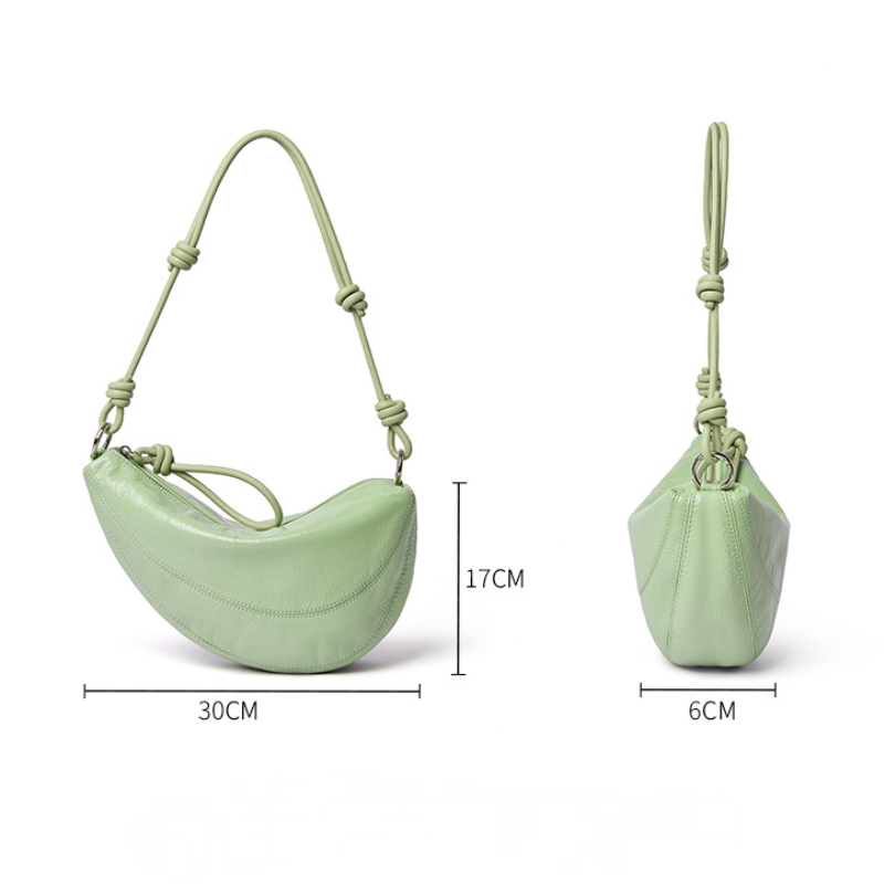 Women's Genuine Leather Dumpling Saddle Bag