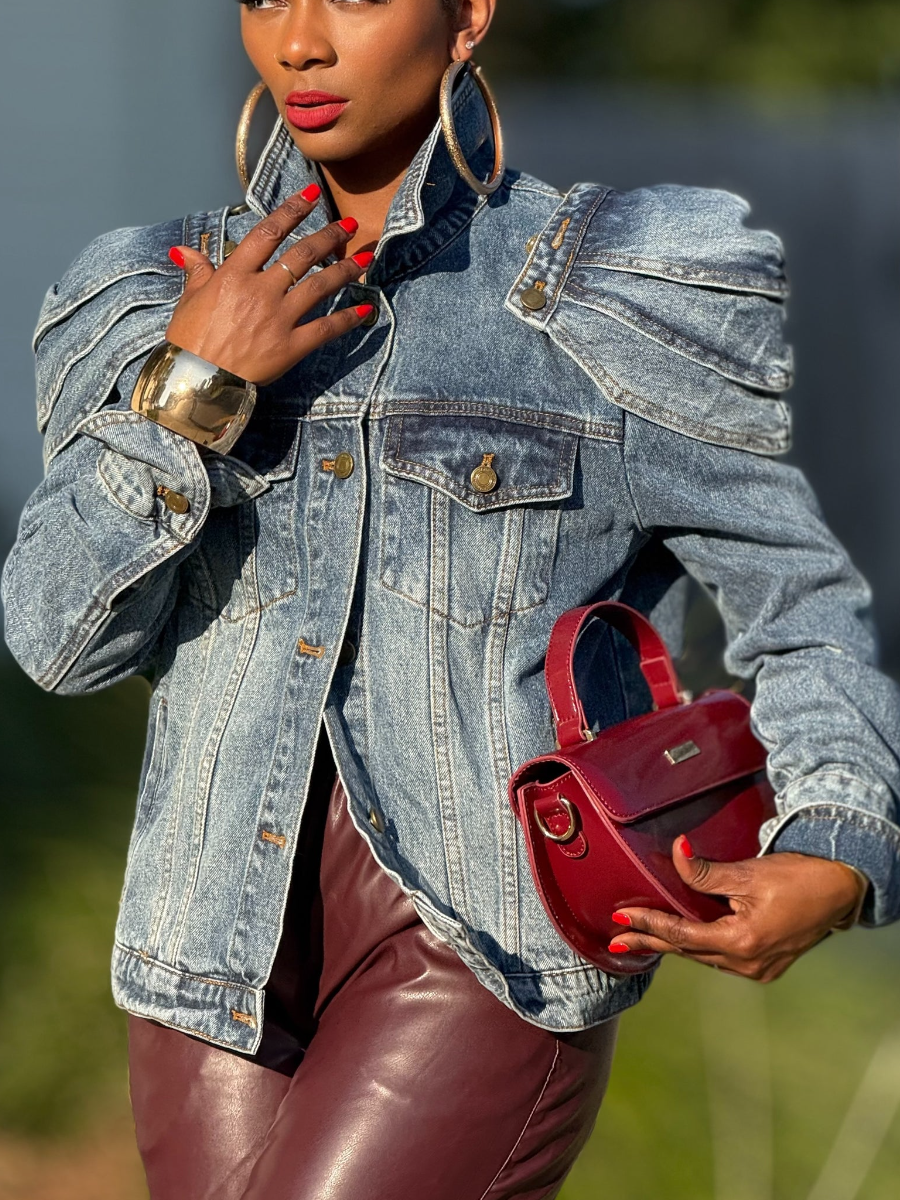 Retrofete Ada puff-sleeve denim jacket