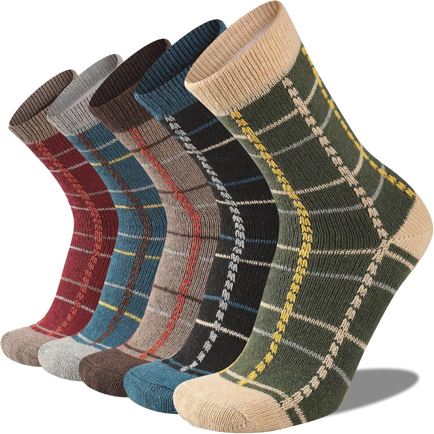 Mens Warm Wool Socks Thermal Winter Thick Crew Pattern (Mixed styles)