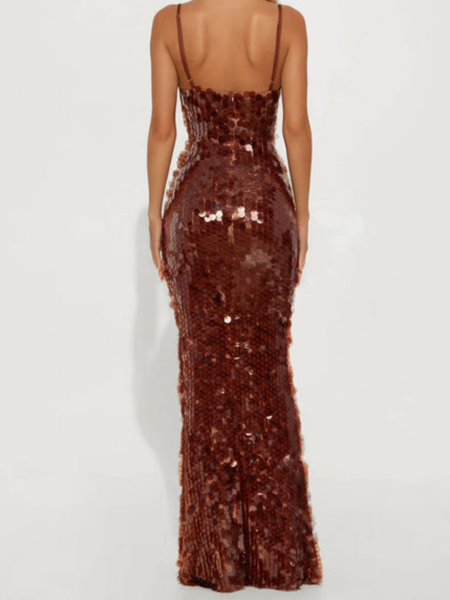 Zoraluxy Sequin Dress-Brown