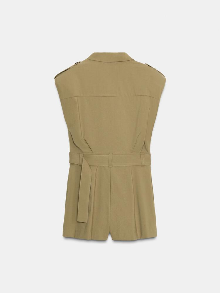 Zora Pad And Belt Short Jumpsuit