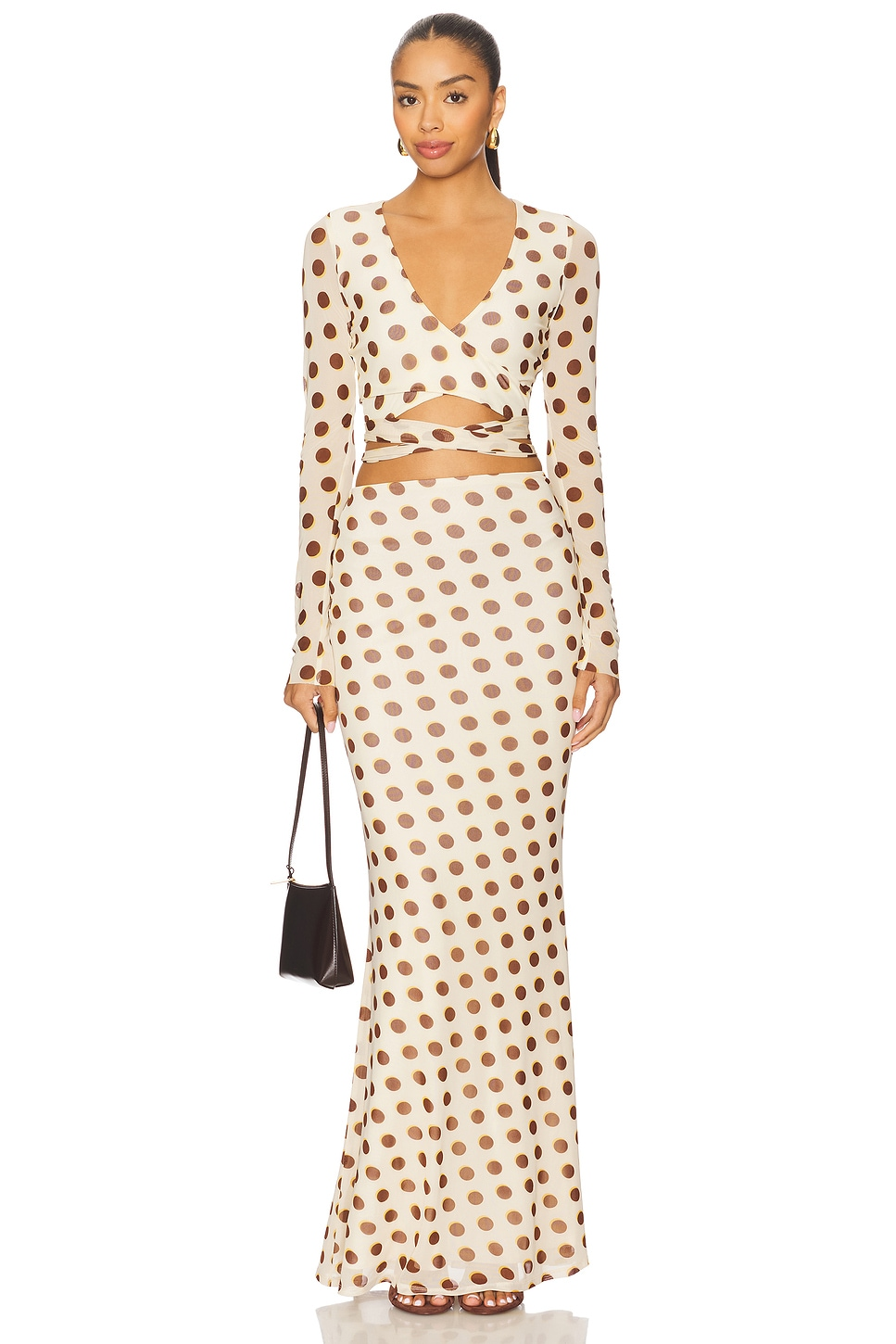 Polka Dot Top + Maxi Skirt