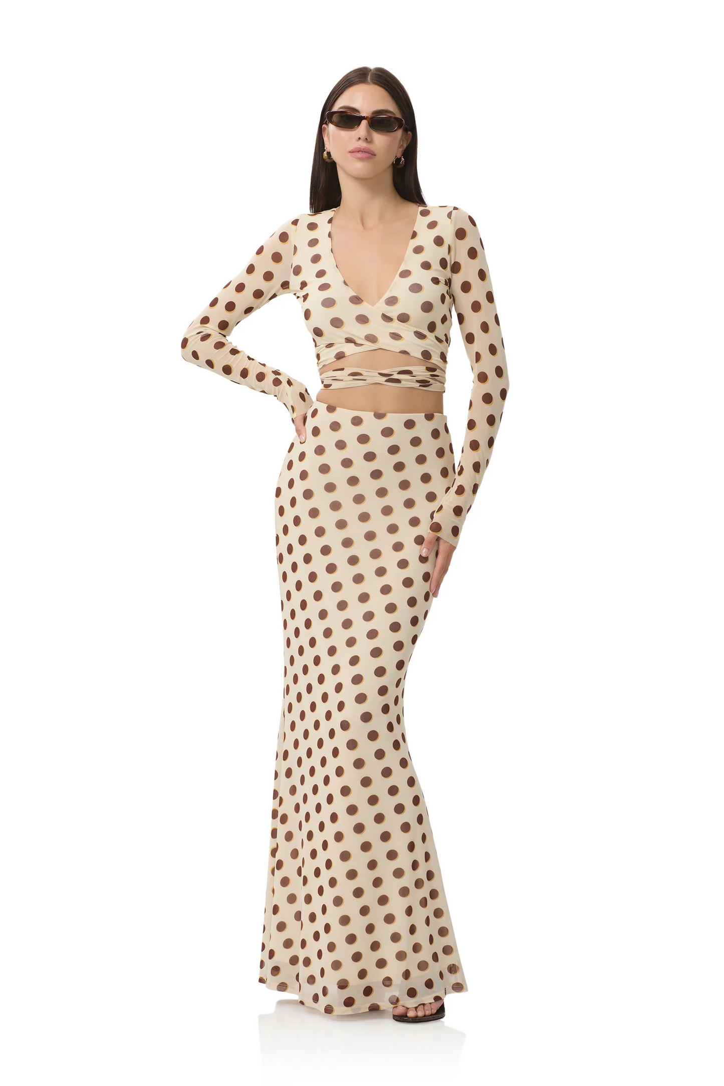 Polka Dot Top + Maxi Skirt