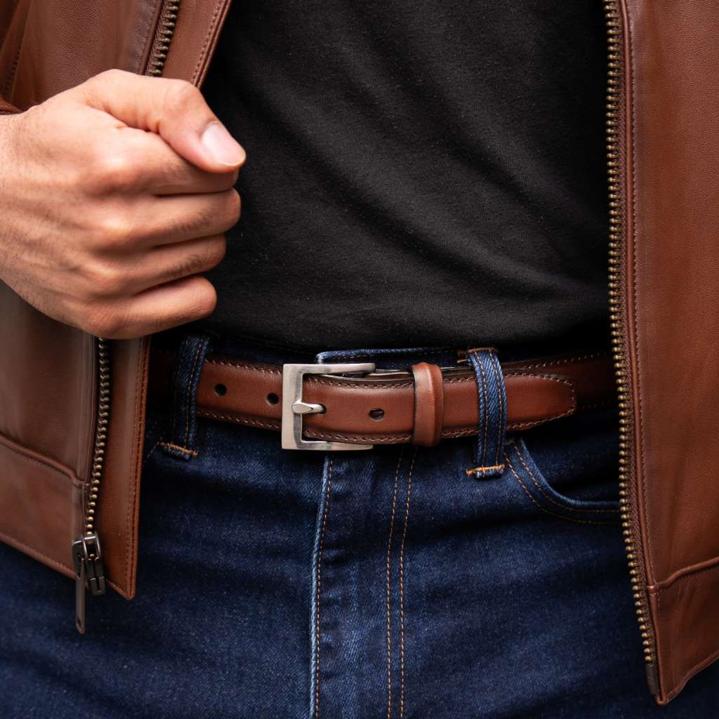 Men's Classic Leather Belt -Brown
