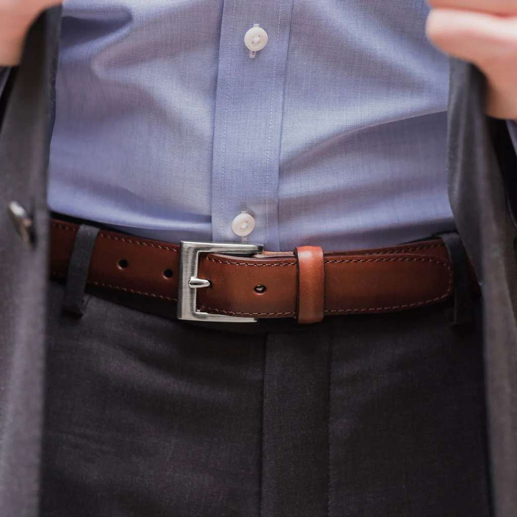Men's Classic Leather Belt -Brown