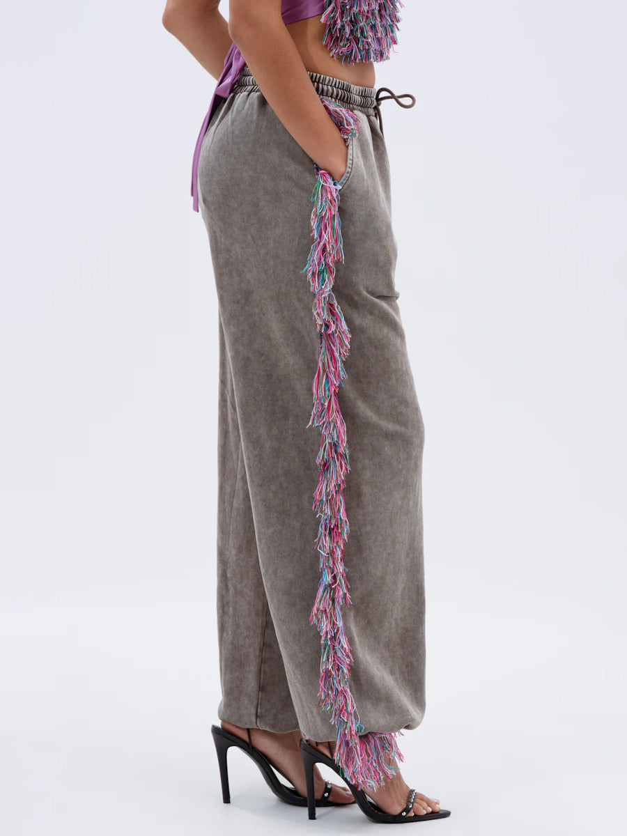 Deep V Neck Fringed Two Pieces Set