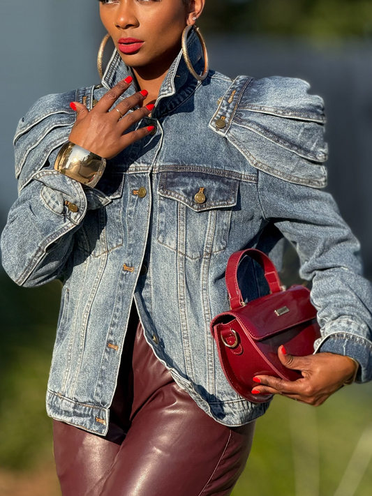 Retrofete Ada puff-sleeve denim jacket
