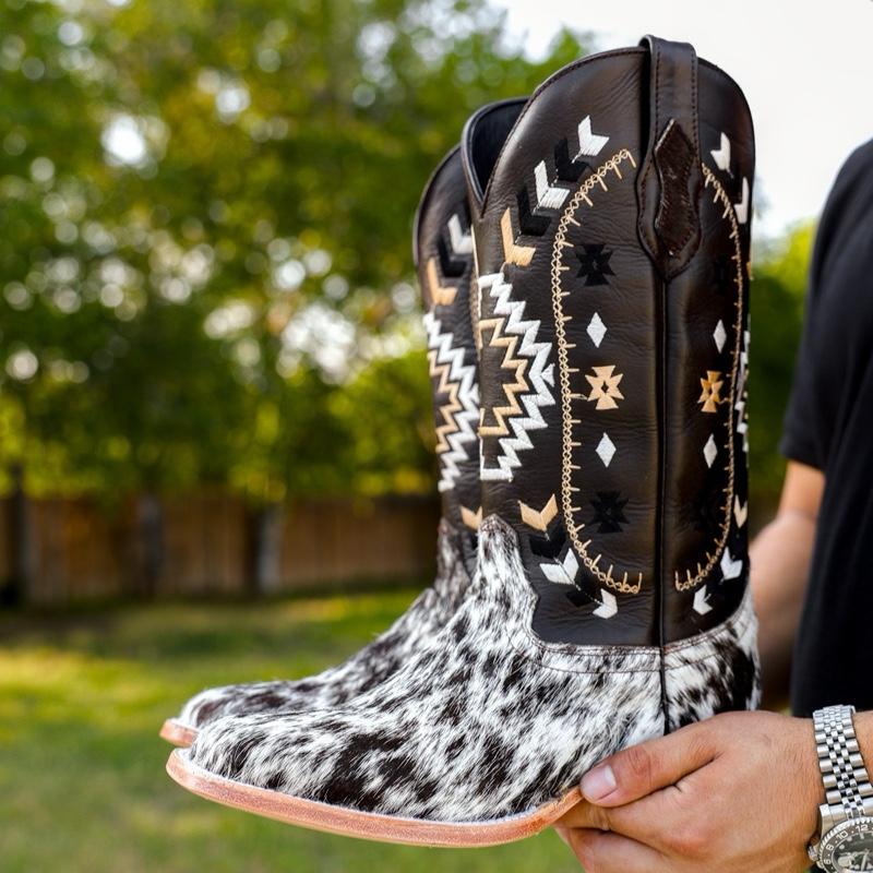 Premium Cowhide Boots – Square Toe